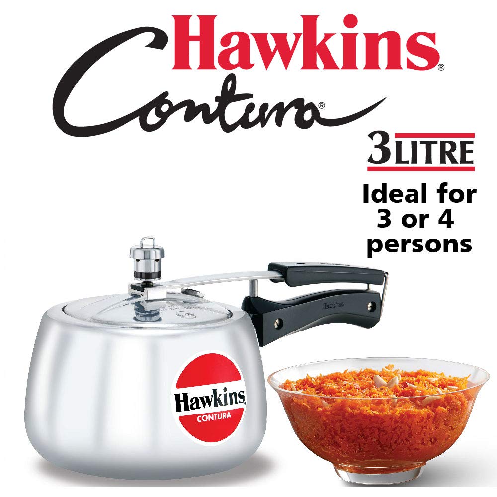 Hawkins Contura Aluminum Pressure Cooker, 3 Litres