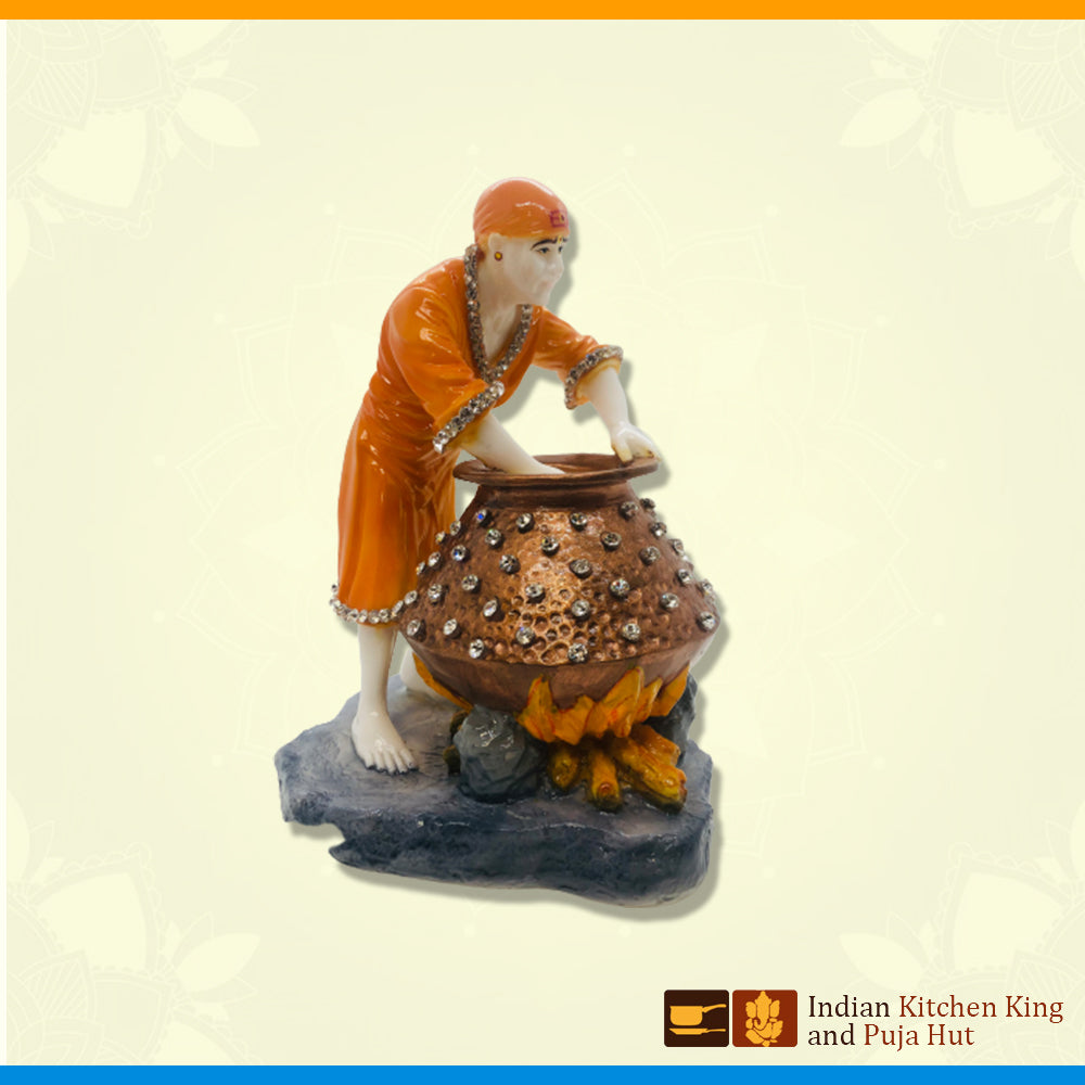 Studed Sai Baba With Matki (8 Inch)