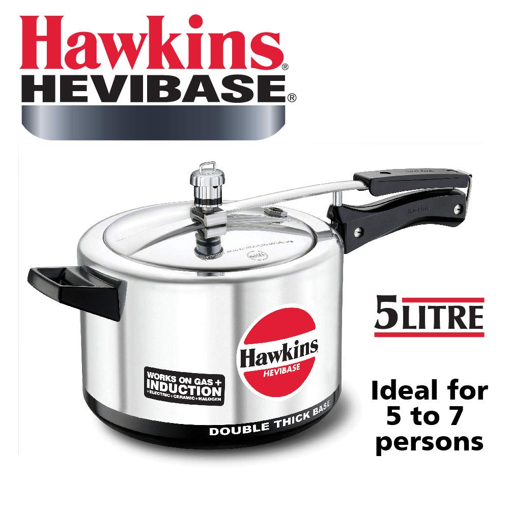 Hawkins Aluminum Induction Model Pressure Cooker, 5 litres
