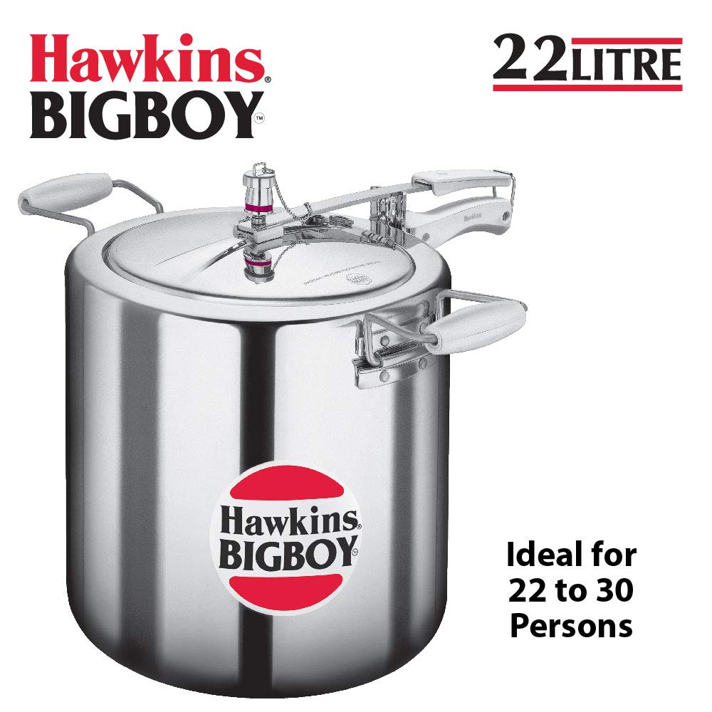 Hawkins Bigboy Aluminum Pressure Cooker, 22 litres