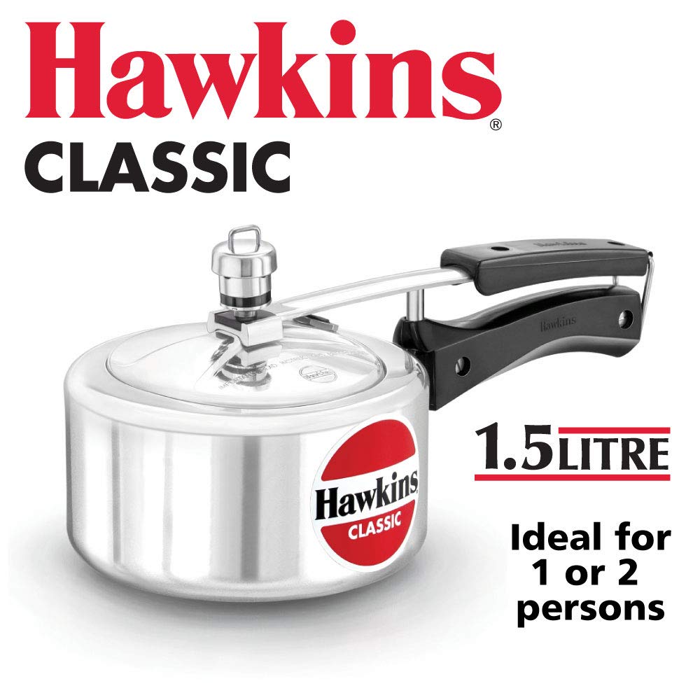 Hawkins Classic 1.5 L Aluminum Pressure Cooker, Small