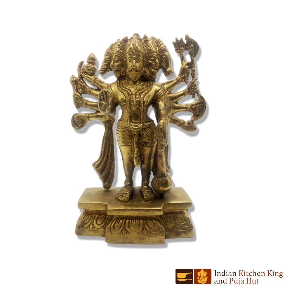 Panch Mukhi Hanuman Brass Statue