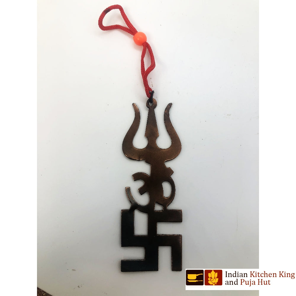 Copper om trishul Swastik