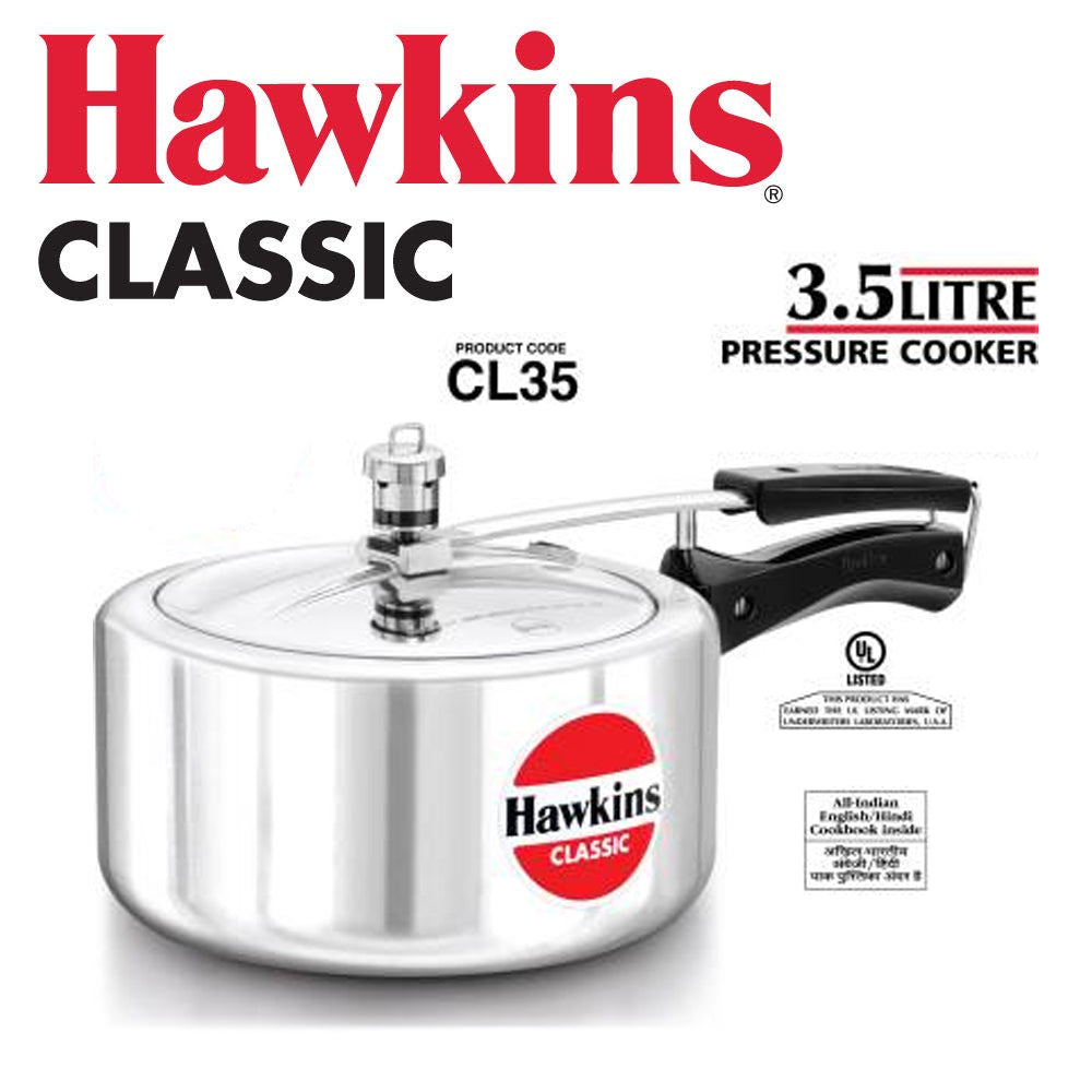 Hawkins Classic 3.5 L Pressure Cooker, Silver, 1.94 kg