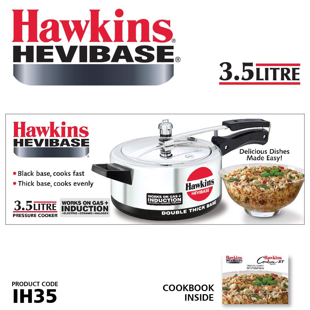 Hawkins Aluminum Induction Model Pressure Cooker, 3.5 litres
