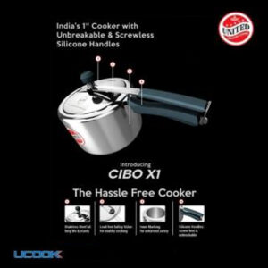 UCOOK CIBO X1 Pressure Cooker, 5 Litre, Silver