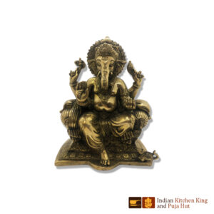 Singhasan Ganesh Brass Statue